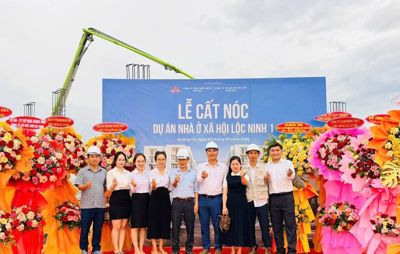 Lễ cất nóc NOXH Lộc Ninh 1