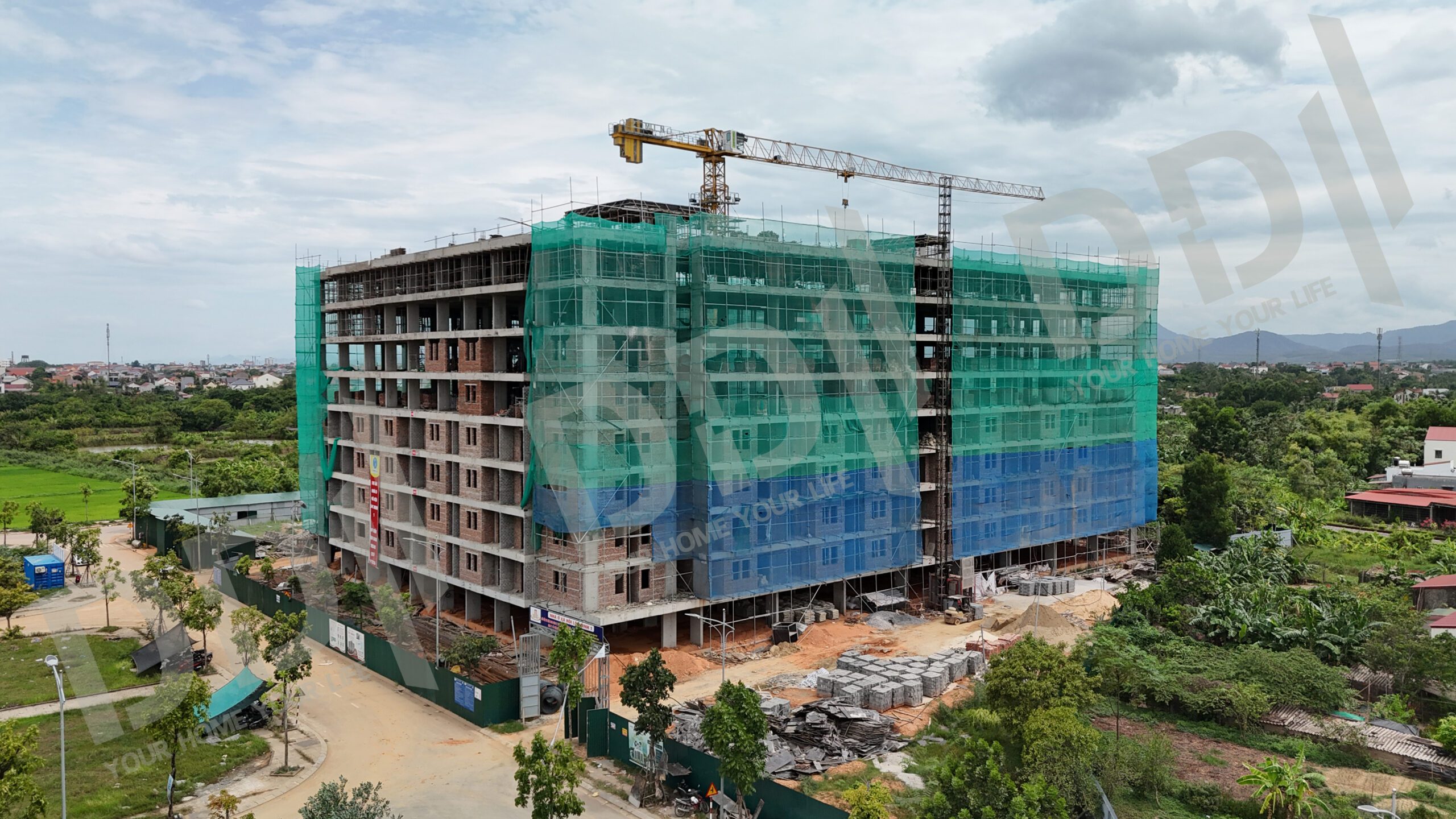 Tiến độ cất nóc thực tế NOXH Lộc Ninh 1